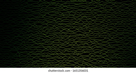 Dark Green, Yellow vector background with curved lines. Bright illustration with gradient circular arcs. Pattern for business booklets, leaflets