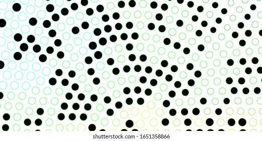 Dark Green, Yellow vector background with bubbles. Glitter abstract illustration with colorful drops. Pattern for wallpapers, curtains.