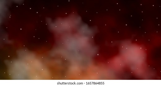Verde oscuro, fondo vectorial amarillo con estrellas pequeñas y grandes. Ilustración colorida con estrellas abstractas de gradiente. Patrón para anuncios de año nuevo, folletos.