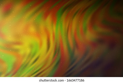 Dark Green, Yellow vector background with galaxy stars. Blurred decorative design in simple style with galaxy stars. Smart design for your business advert.
