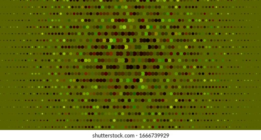 Dark Green, Yellow vector background with spots. Abstract decorative design in gradient style with bubbles. Pattern for websites.