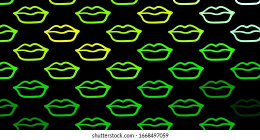 Dark Green, Yellow vector background with woman symbols. Colorful illustration with gradient feminism shapes. Elegant design for wallpapers.
