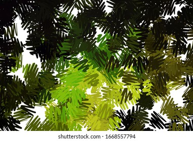 Dark Green, Yellow vector background with straight lines. Shining colored illustration with sharp stripes. Best design for your ad, poster, banner.