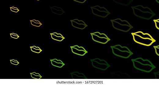 Dark Green, Yellow vector background with woman symbols. Abstract illustration with a depiction of women's power. Design for International Women’s Day.