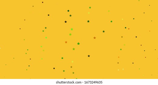 Dark Green, Yellow vector background with colorful stars. Colorful illustration in abstract style with gradient stars. Pattern for wrapping gifts.