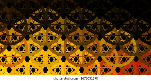 Dark Green, Yellow vector background with occult symbols. Colorful mystic symbols with a gradient in ancient style. Simple design for occult depiction.