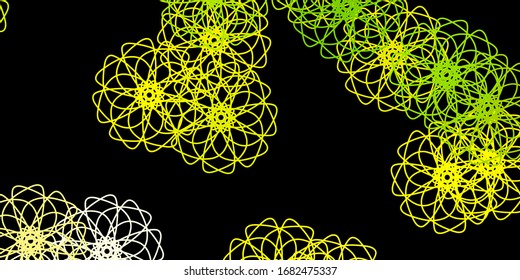 Verde oscuro, fondo vectorial amarillo con formas aleatorias. Ilustración colorida con formas de degradado simples. Simple ilustración para su sitio web.