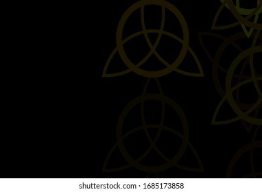 Dark Green, Yellow vector background with occult symbols. Colorful mystic symbols with a gradient in ancient style. Simple design for occult depiction.