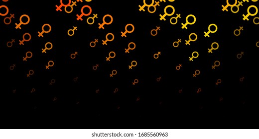 Dark Green, Yellow vector background with woman symbols. Colorful feminism symbols with a gradient in modern style. Best design to show the power of women.
