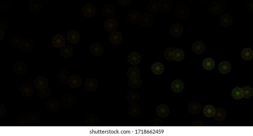 Dark Green, Yellow vector background with random forms. Modern abstract illustration with gradient random forms. Modern design for your ads.
