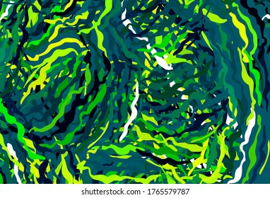 Dark Green, Yellow vector background with curved lines. A sample with colorful lines, shapes. Pattern for your business design.