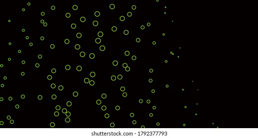 Dark Green, Yellow vector background with circles. Abstract illustration with colorful spots in nature style. Design for posters, banners.
