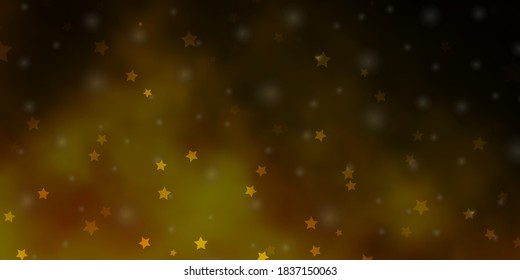 Dark Green, Yellow vector background with small and big stars. Colorful illustration in abstract style with gradient stars. Pattern for new year ad, booklets.