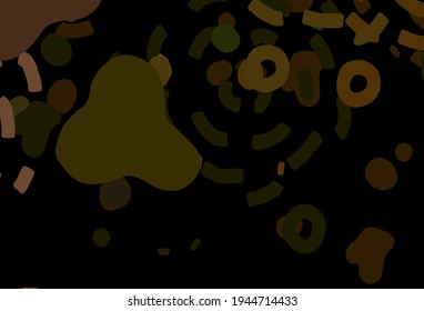 Verde oscuro, fondo vectorial amarillo con formas abstractas. Ilustración simple y colorida con formas abstractas de gradiente. Diseño elegante para tapices.