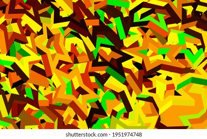 Dark Green, Yellow vector background with triangles. Decorative design in abstract style with triangles. Background for a cell phone.