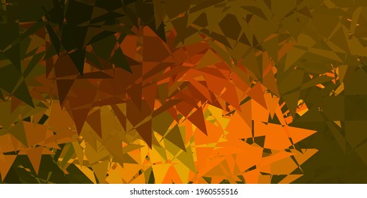 Verde oscuro, fondo vectorial amarillo con formas poligonales. Formas triangulares con gradiente colorido en estilo abstracto. Patrón de fondo de pantalla.