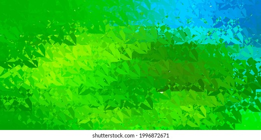 Dunkelgrün, gelber Vektorhintergrund mit Dreiecken. Wunderschöne abstrakte Illustration mit dreieckigen Formen, Formen. Landing-Page-Material.