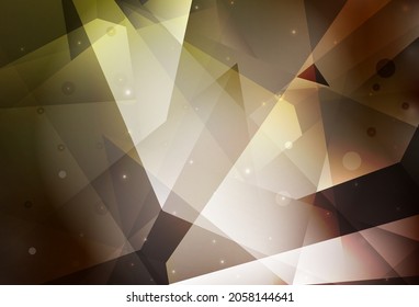 Dark Green, Yellow vector background with polygonal style. Glitter abstract illustration with triangular shapes. Modern design for your business card.