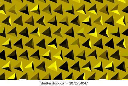 Verde oscuro, fondo vectorial amarillo con triángulos. Ilustración de gradiente abstracta con triángulos. Diseño elegante para tapices.
