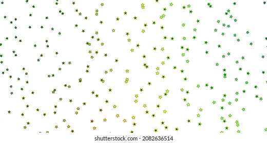 Verde oscuro, fondo vectorial amarillo con estrellas pequeñas y grandes. Ilustración colorida con estrellas de gradiente abstractas. Patrón de anuncios de año nuevo, folletos.