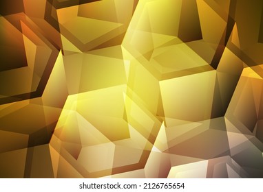 Verde oscuro, fondo vectorial amarillo con un conjunto de hexágonos. Hexagones coloridos sobre fondo borroso. Patrón de textura de papel pintado.