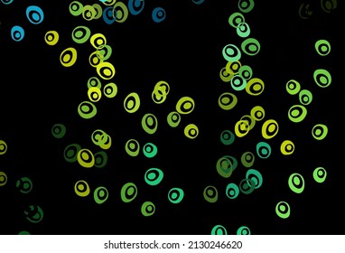 Dark Green, Yellow vector background with bubbles. Beautiful colored illustration with blurred circles in nature style. Pattern for ads, leaflets.