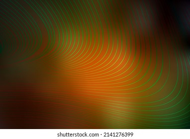 Dark Green, Yellow vector background with curved lines. A sample with colorful lines, shapes. A sample for your ideas.