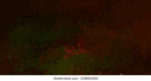Verde oscuro, fondo vectorial amarillo con triángulos. Ilustración de material web con triángulos abstractos coloridos. Diseño para sus fondos de escritorio.
