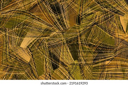Dark Green, Yellow vector background with abstract shapes.