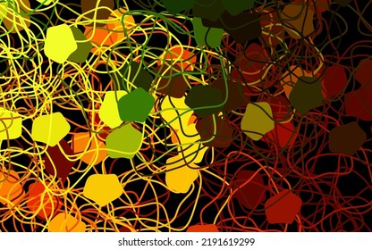 Verde oscuro, fondo vectorial amarillo con formas abstractas. Ilustración con formas gradientes coloridas en estilo abstracto. Diseño moderno para su tarjeta de visita.