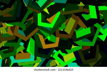 Dark Green, Yellow vector background with set of hexagons. Glitter abstract illustration in hexagonal style. New template for your brand book.
