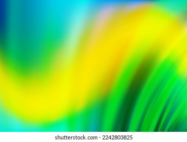 Dark Green, Yellow vector background with abstract lines. A sample with blurred bubble shapes. Marble design for your web site.