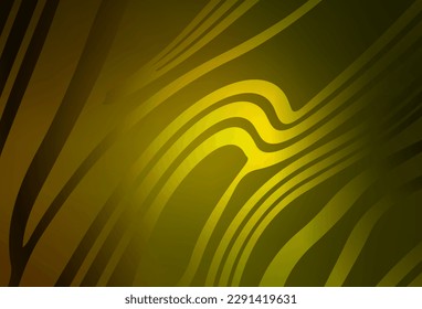 Dark Green, Yellow vector background with wry lines. Modern gradient abstract illustration with bandy lines. Business design for posters, banners.