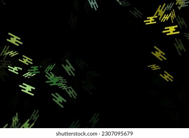 Dark Green, Yellow vector background with straight lines. Modern geometrical abstract illustration with staves. Pattern for business booklets, leaflets.