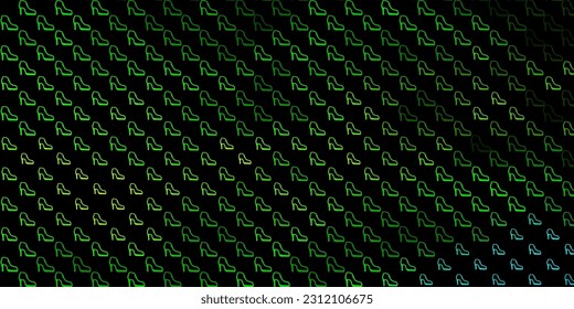 Dark green, yellow vector background with woman symbols. Colorful illustration with gradient feminism shapes. Best design to show the power of women.