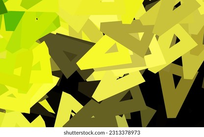 Verde oscuro, fondo vectorial amarillo con estilo poligonal. Ilustración con un conjunto de triángulos coloridos. Plantilla moderna para la página de inicio.