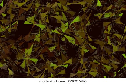 Dark Green, Yellow vector background with wry lines.