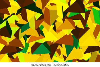 Verde oscuro, fondo vectorial amarillo con estilo poligonal. Diseño decorativo de estilo abstracto con triángulos. Diseño moderno para su tarjeta de visita.
