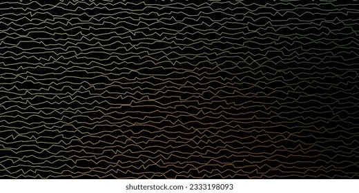 Dark Green, Yellow vector background with bent lines. Colorful abstract illustration with gradient curves. Template for your UI design.
