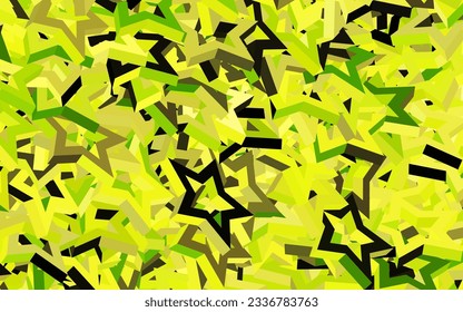 Dark Green, Yellow vector background with triangles. Glitter abstract illustration with triangular shapes. Pattern for booklets, leaflets