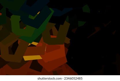 Dark Green, Yellow vector background with hexagons. Blur background with colorful hexagons. Design for your business advert.