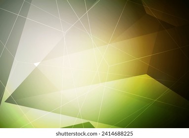 Dark Green, Yellow vector background with polygonal style. Glitter abstract illustration with triangular shapes. Modern design for your business card.