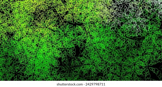 Dark green, yellow vector background with lines. Abstract illustration with bandy gradient lines. Pattern for websites, landing pages.