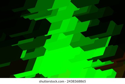 Fondo de vector verde oscuro, amarillo con conjunto de hexágonos. Diseño en estilo abstracto con hexágonos. Nueva plantilla para tu libro de marca.