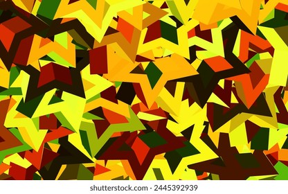 Fondo de Vector verde oscuro, amarillo con estilo poligonal. Ilustración abstracta moderna con triángulos coloridos. El mejor diseño inteligente para tu negocio.