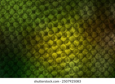 Dark Green, Yellow vector background with spots. Beautiful colored illustration with blurred circles in nature style. Pattern for futuristic ad, booklets.
