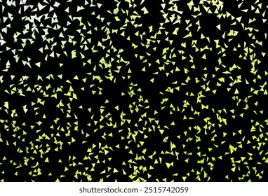 Verde oscuro, fondo de Vector amarillo con triángulos. Ilustración con un conjunto de triángulos de colores. Antecedentes de un teléfono celular.