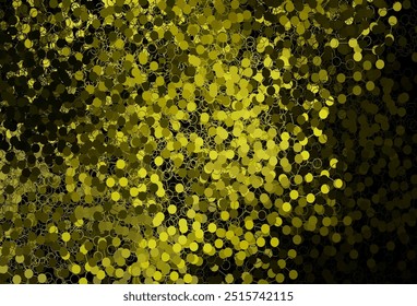 Verde oscuro, fondo de Vector amarillo con burbujas. Ilustración con conjunto de círculos abstractos coloridos brillantes. Patrón para Sitios web hermosos.