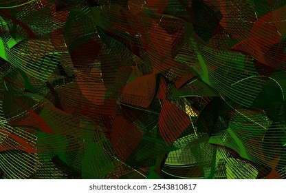 Verde oscuro, fondo de Vector amarillo con Formas abstractas.