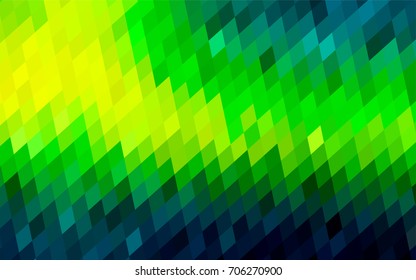 Dark Green, Yellow vector background of rectangles and squares. Style quilt and blanket. Geometrical rectangular pattern. Repeating pattern with rectangle shapes.